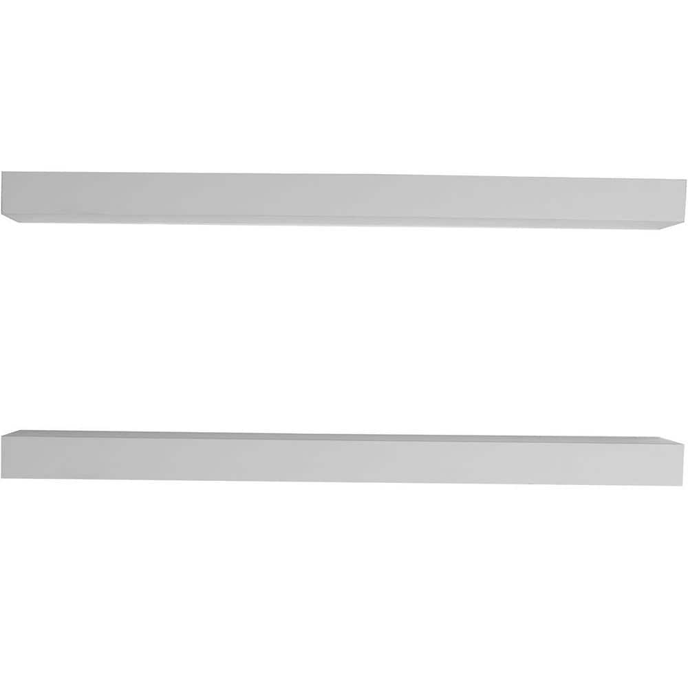 23.6 in. W x 5.7 in. D White Wood Floating Shelves for Wall Decor 2-Decorat