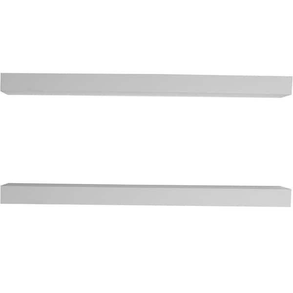 Unbranded 23.6 in. W x 5.7 in. D White Wood Floating Shelves for Wall Decor 2-Decorative Wall Shelf