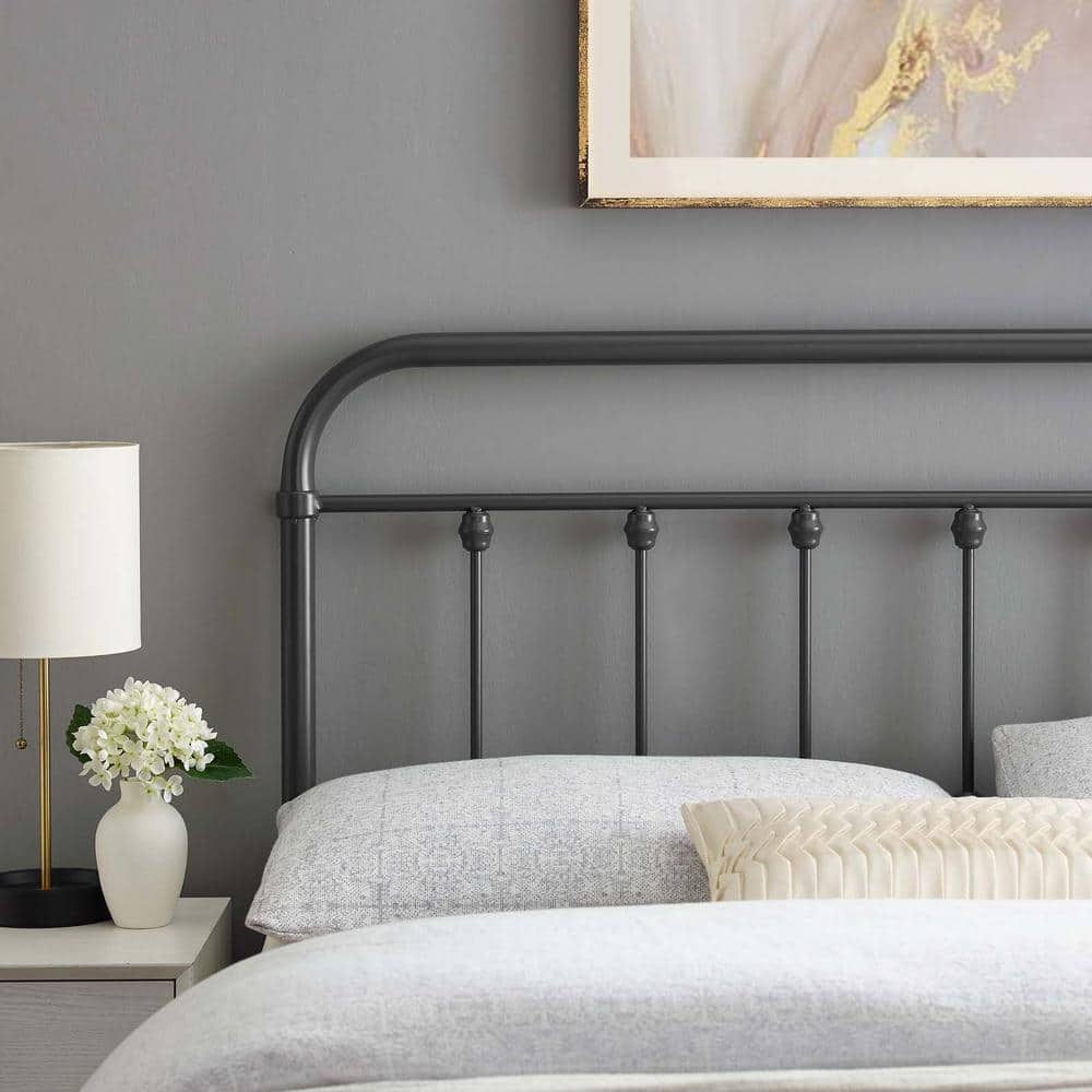 Sage Gray Twin Metal Farmhouse Headboard