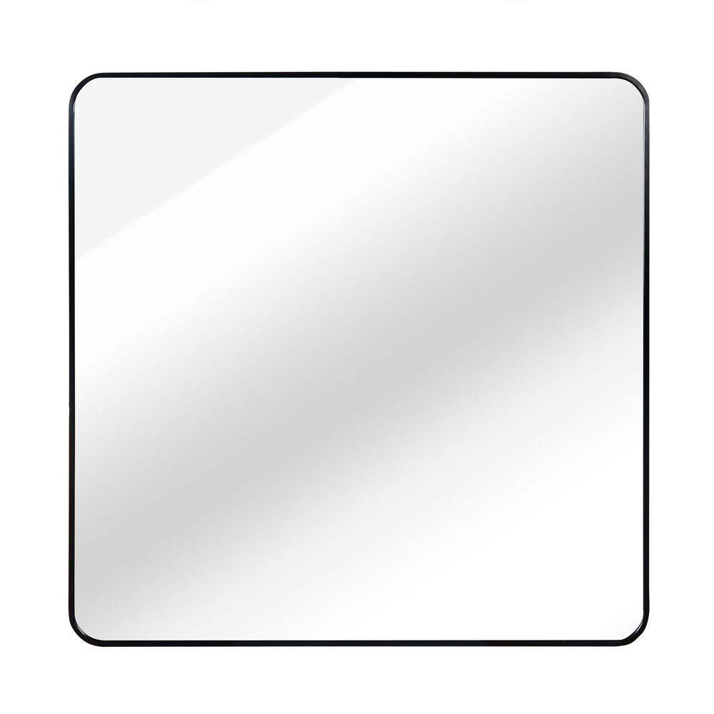 Black 30 in. W x 30 in. H Small Square Metal Framed Decorative Wall Mount Bathroom Vanity Mirror price history on PriceWatchPro