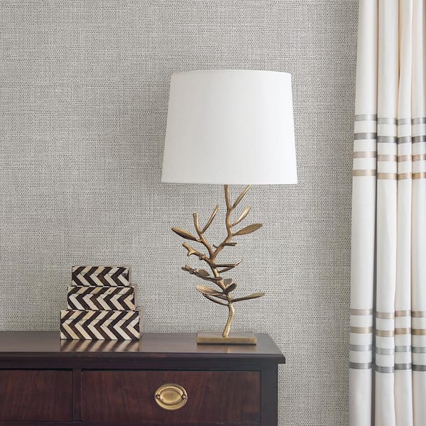 60.8 sq. ft. Bohemian Bling Grey Basketweave Wallpaper