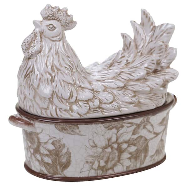 Certified International Toile Rooster 42 oz. 3-D Covered Bowl