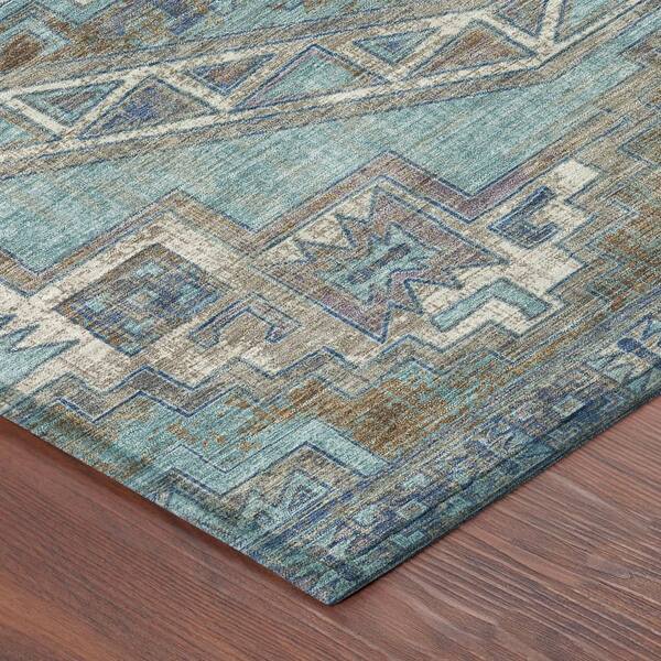 Chantille Machine Washable Indoor/Outdoor Abstract ACN2794 Teal 2 ft. x 3 ft. Accent Rug
