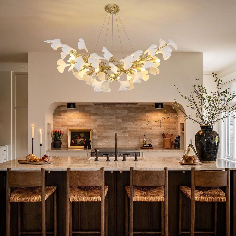 PUYRNF 36 in. 10-Light Dimmable Gold Tree Branches Ginkgo