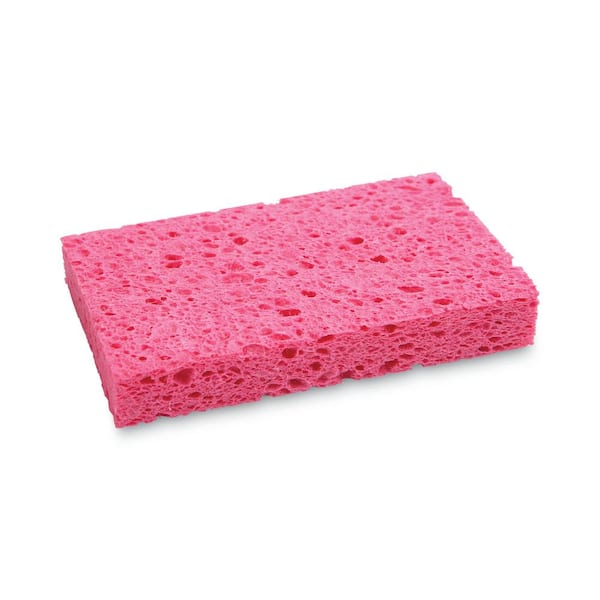 Individually Wrapped Sponges, Non-Scratch Cellulose Scrub Sponge,  Dual-Sided Dishwashing Sponge for Kitchen, 90 Pack (Pink)
