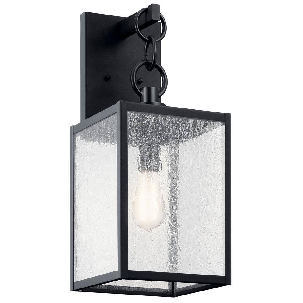 Lahden 21.75 in. 1-Light Textured Black Outdoor Hardwired Lantern Wall Sconce with No Bulbs Included (1-Pack) price history on PriceWatchPro