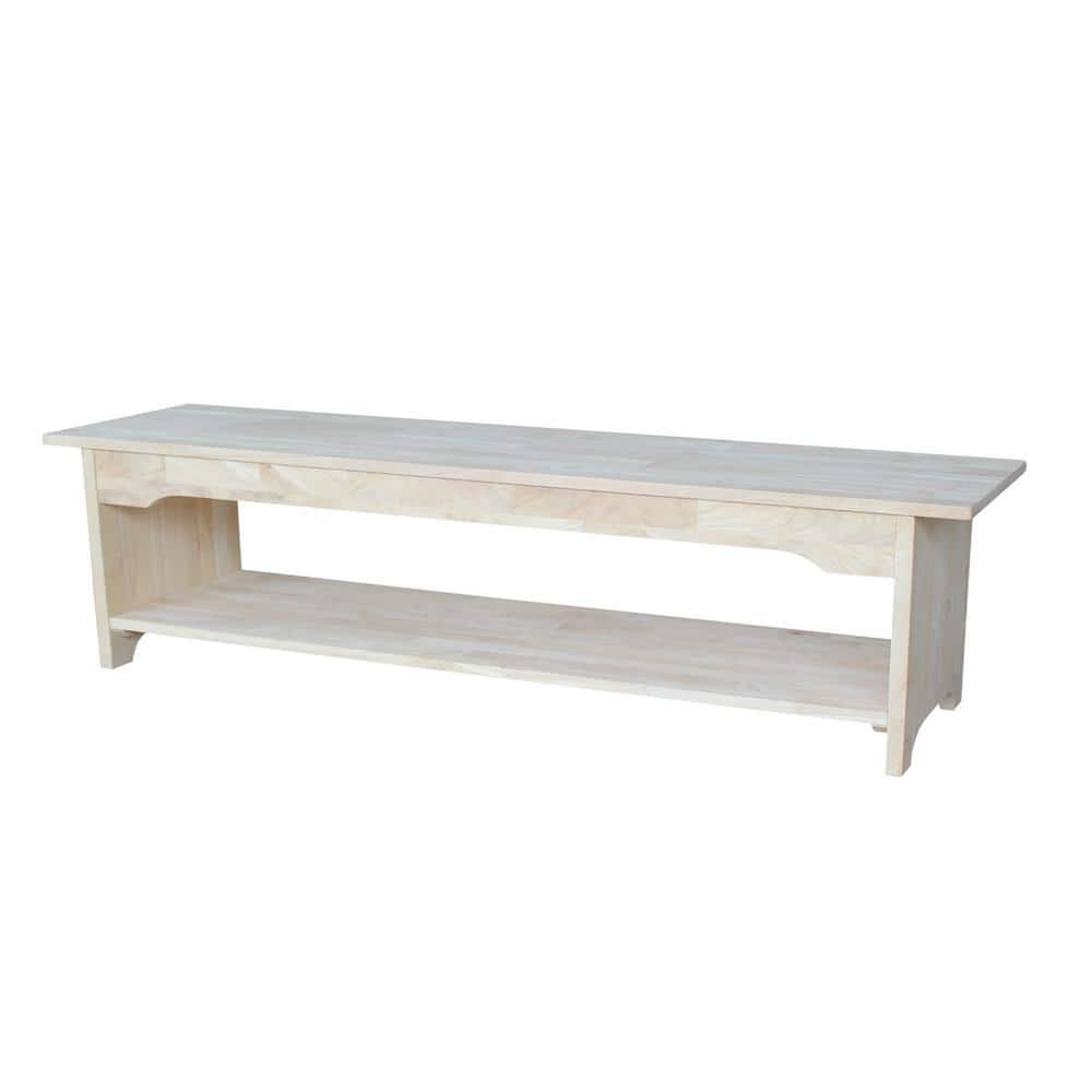 International Concepts Unfinished Storage Bench Be 60 The Home Depot