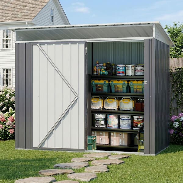 Celebalcony 6 ft. W x 4 ft. D Metal Outdoor Storage Shed with