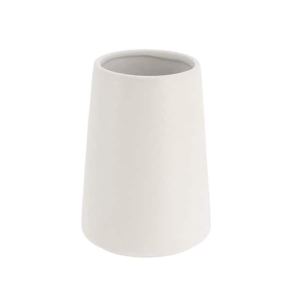 EVIDECO French home goods Smooth Freestanding Water Tumbler or Toothbrush Holder Flared Shape White