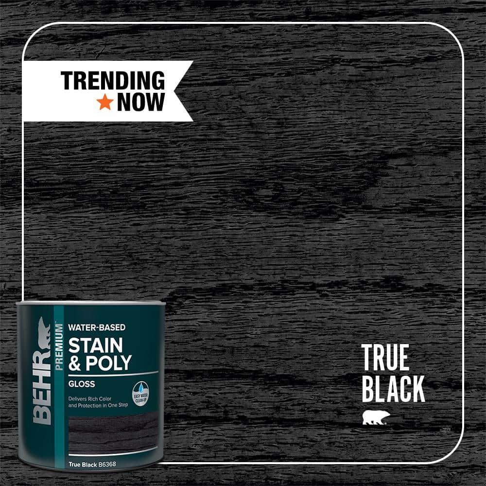 BEHR PREMIUM 1 qt. #TIS-083 True Black Gloss Semi-Transparent BEHR PREMIUM 1 qt. #TIS-083 True Black Gloss Semi-Transparent