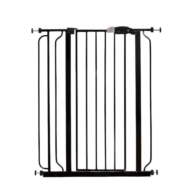 Regalo 36 in. Black Metal Easy Step Extra Tall Walk-Through Gate