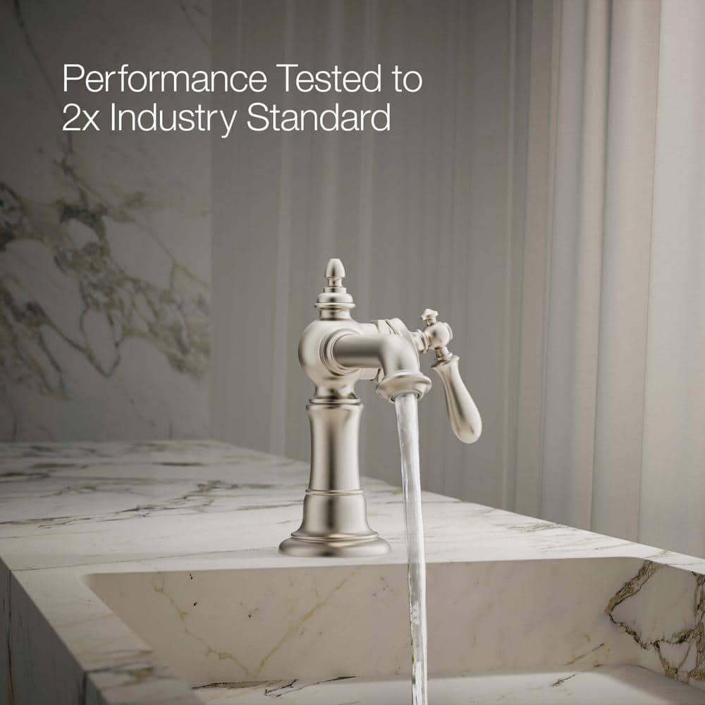Artifacts Vibrant Brushed Nickel Single-Hole Bathroom Faucet