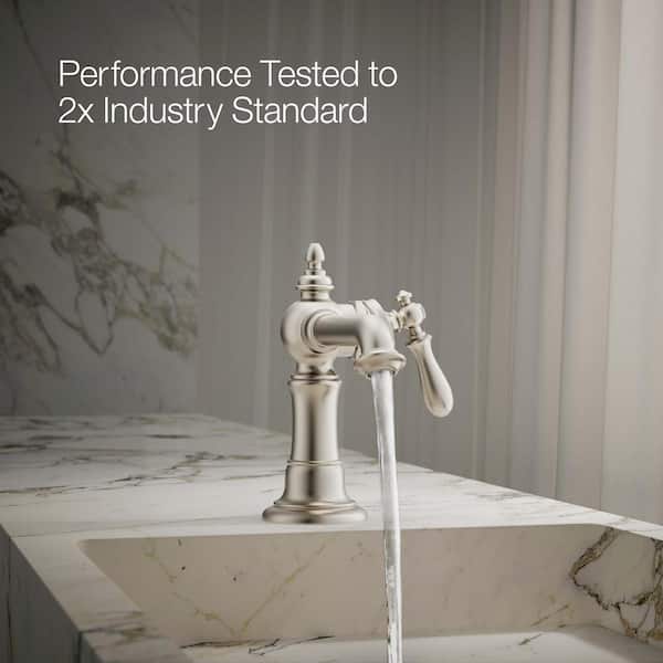 KOHLER Artifacts Single Hole Single-Handle Bathroom Faucet with Straight Lever Handle in Vibrant Brushed Nickel