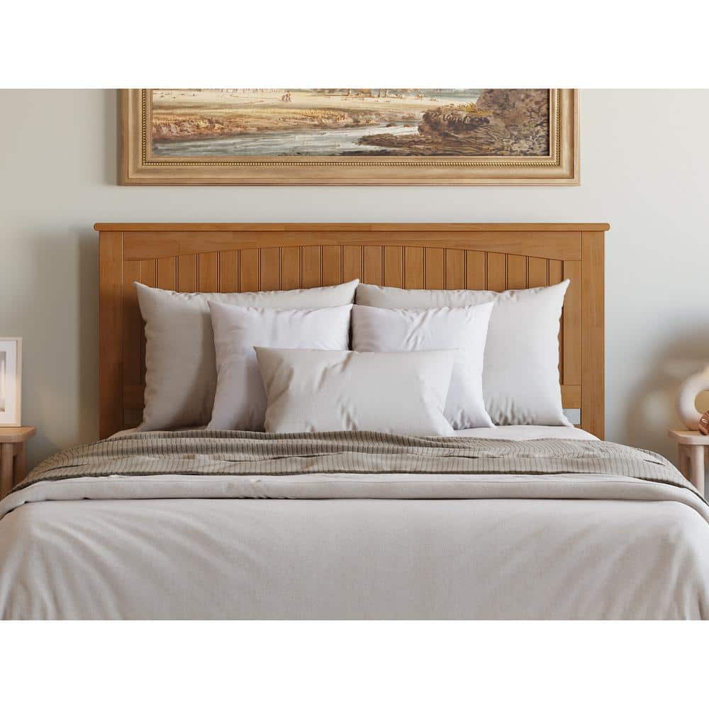Nantucket Light Toffee Queen Wood Upholstered Bed with Headboard
