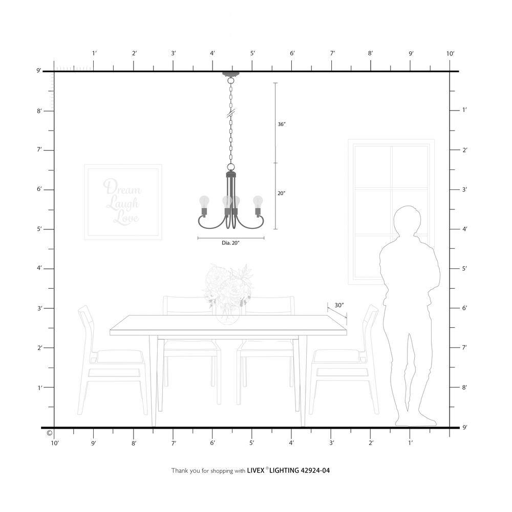 Black Crystal Mini 4-Light Candle Chandelier