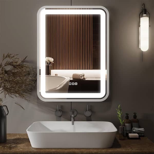 Blisstyle Silver 24 in. W x 32 in. H Modern Rectangle Glass Framed Mirror Wall Mirror Vanity Mirror