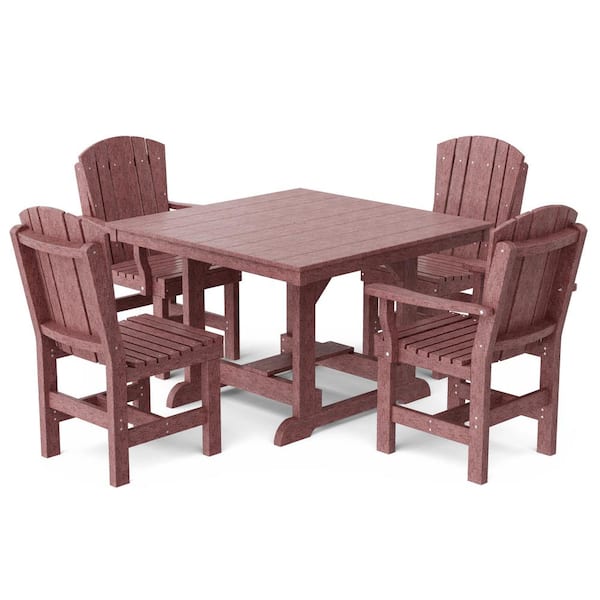 Wildridge Heritage Cherrywood 5-Piece Plastic Outdoor Patio Dining Set