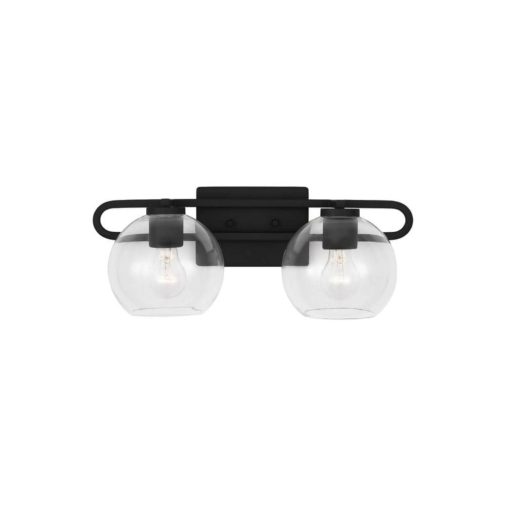 Codyn 19.75 in. 2-Light Midnight Black Vanity Light with Clear Glass Shades price history on PriceWatchPro