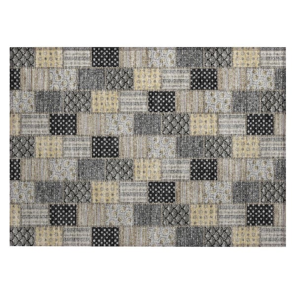 Chantille Machine Washable Indoor/Outdoor Abstract ACN2923 Graphite 2 ft. x 3 ft. Accent Rug