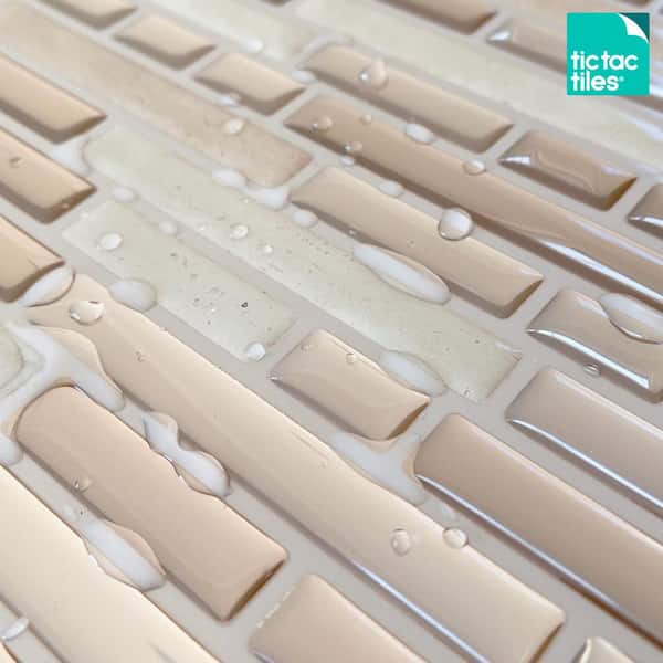 Como Sand 10 in. W x 10 in. H Peel an d Stick Self-Adhesive Decorative Mosaic Wall Tile Backsplash (10-Tiles)