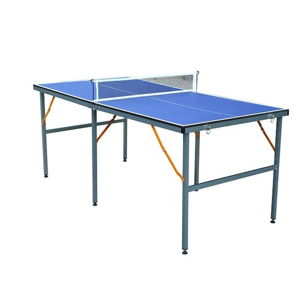 TIRAMISUBEST Indoor Foldable and Portable 6 ft. Mid-Size Table Tennis Table with Net, 2 Table-Tennis Paddles and 3 Balls