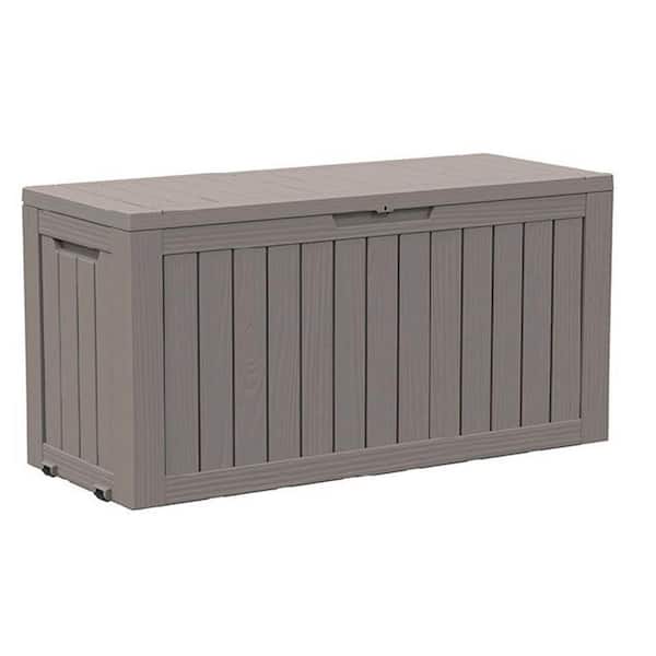 46 in. W x 18 in. D x 23 in. H Resin Outdoor Storage Cabinet 75 Gal. Lockable Deck Box Storage Bin