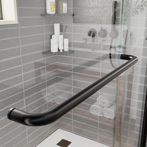 50-54 in. W x 70 in. H Sliding Framed Shower Door in Matte Black with 1/4 in. (6 mm) Clear Glass