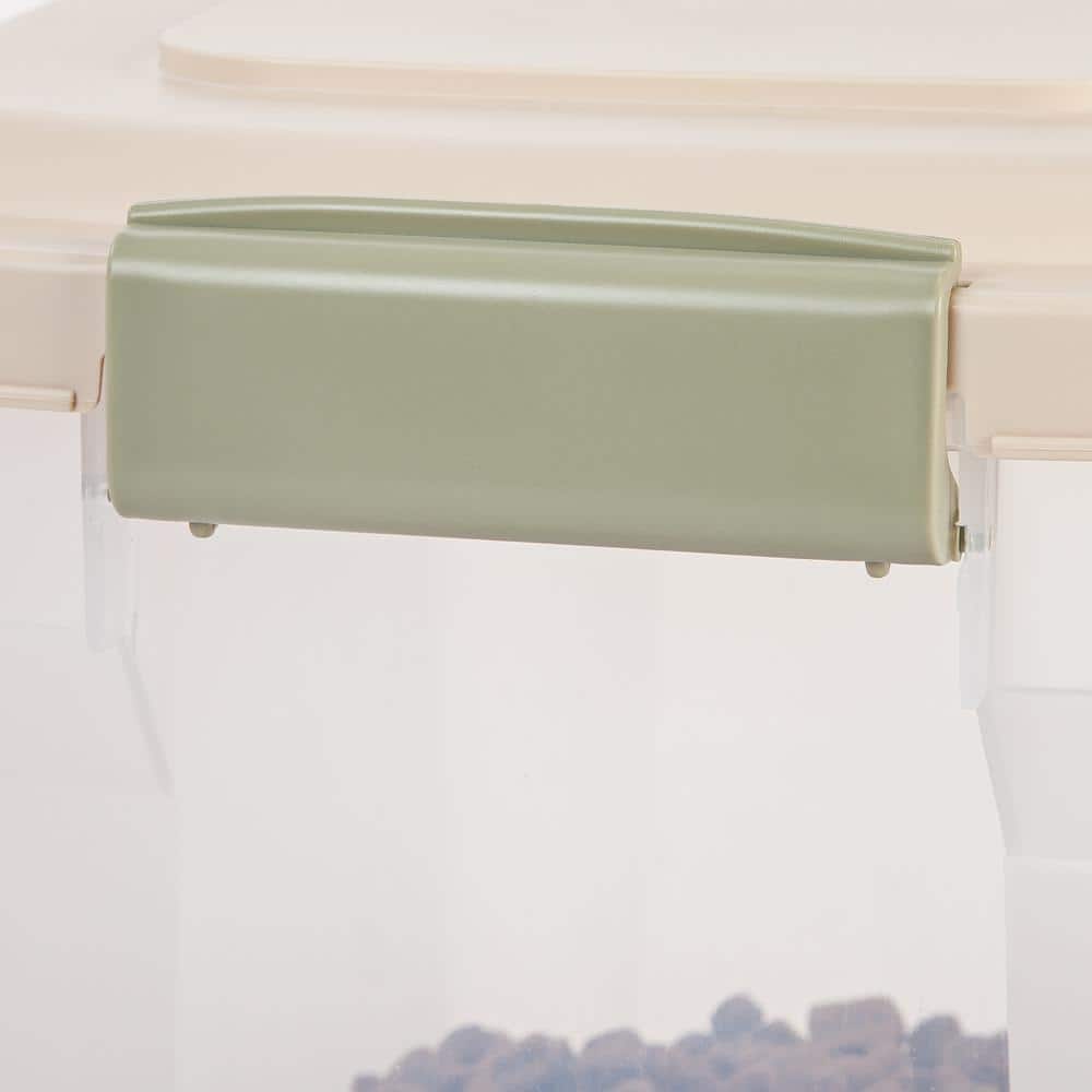 Almond 28 Qt Airtight Plastic Pet Food Container with Wheels