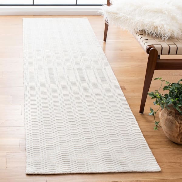 Himalaya Beige 2 ft. x 8 ft. Solid Color Striped Runner Rug