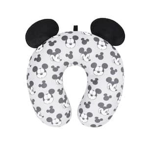 Grey Disney Mickey Mouse Faces and Icons Portable Travel Neck Pillow