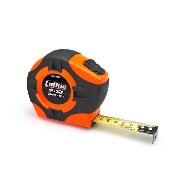 Lufkin 1 in. x 10m/33 ft. P1000 Series SAE/Metric Yellow Clad A30 Blade Power Return Tape Measure