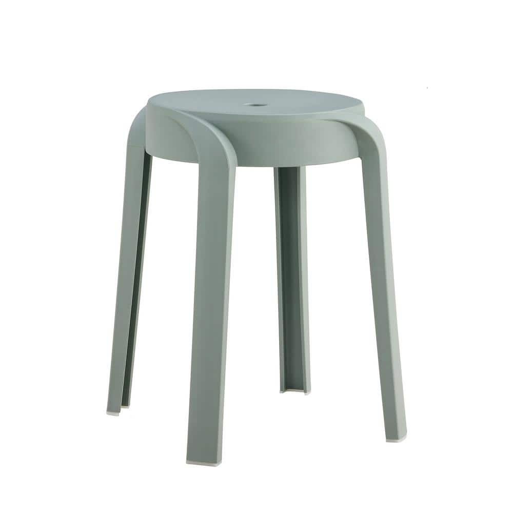 Stackable Plastic Outdoor Dining/Bar Chair in Green Set of 6, No assembly R
