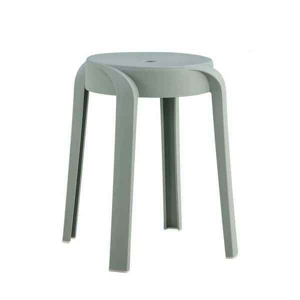 Unbranded Stackable Plastic Outdoor Dining/Bar Chair in Green Set of 6, No assembly Required, Weight Capacity 330 LBS
