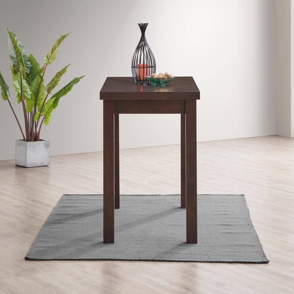 Espresso Wood Counter Height Bar Table with Thick Top