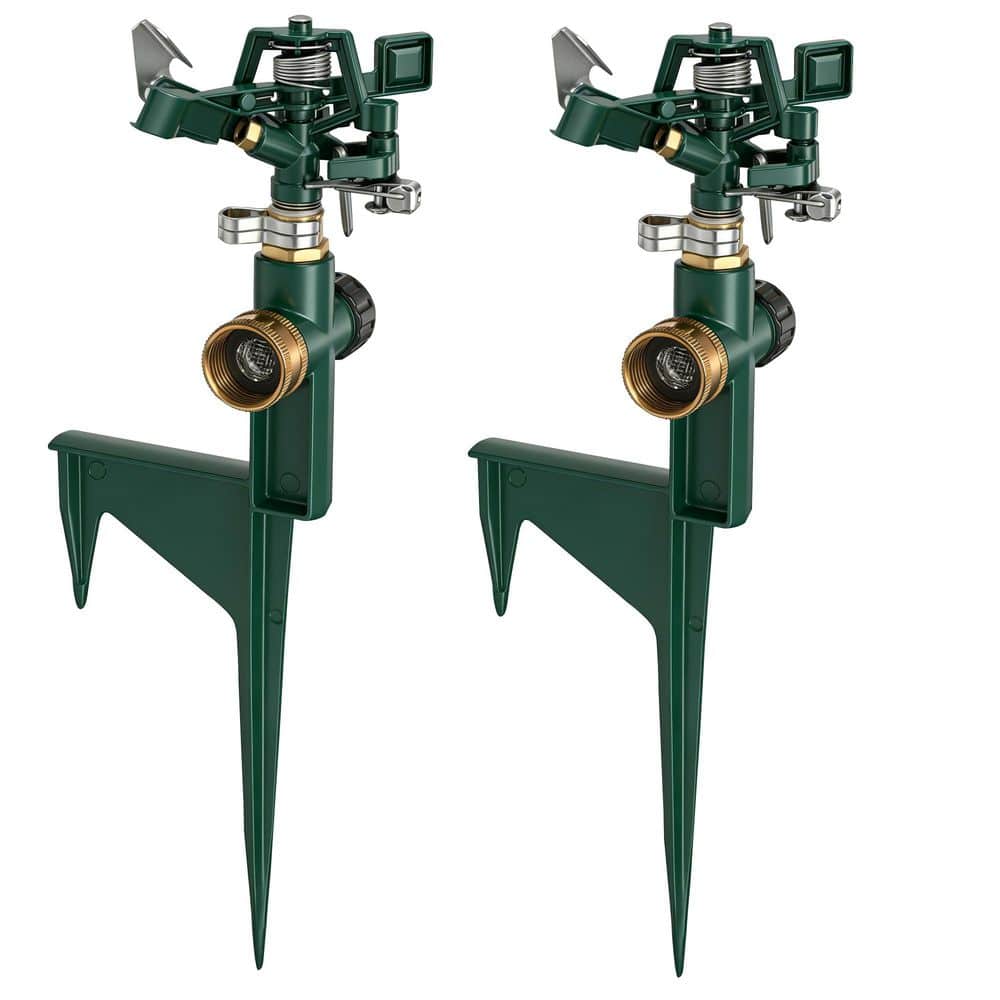2 Pack Impact Sprinklers, Adjustable Pulsating Sprinkler Head with Step Spike, 360 Degree Rotation for Area Irrigation price history on PriceWatchPro