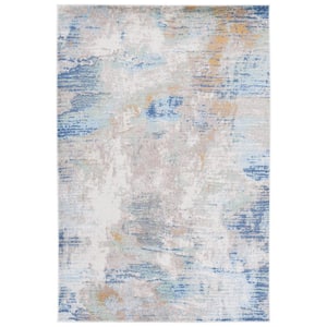 Skyler Collection Beige/Blue Green 8 ft. x 10 ft. Abstract Striped Area Rug
