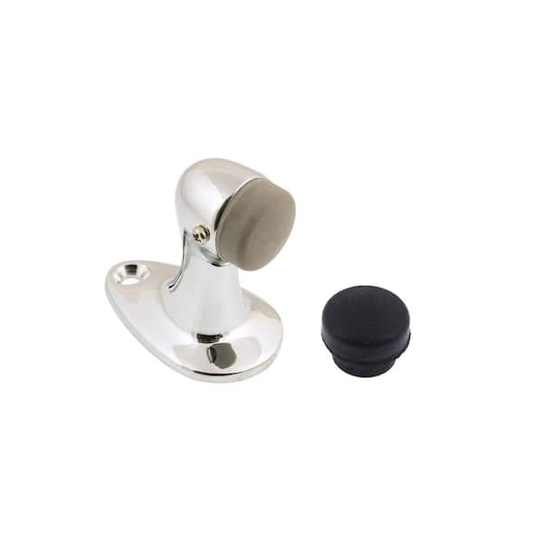 Polished Chrome Solid Brass Large Floor Mounted Gooseneck Door Stop