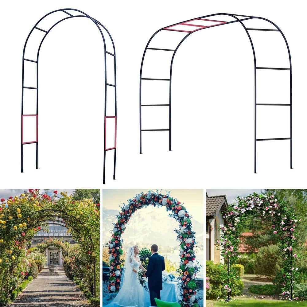 Stable Thickened Tube Garden Arbor Trellis 4.6 ft. Wide x 7.9 ft. High or 7