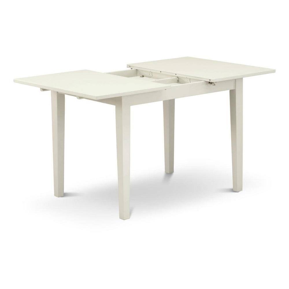 Linen White Rectangular Dining Set with Rubber Wood Chairs