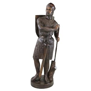 43 in. H Replica 13th Century Medieval Warrior Soldier Lost Wax Bronze Garden Statue