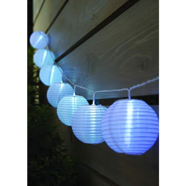 10-Light 7 ft. Outdoor/Indoor Battery Powered Paper Lantern Mini Bulb LED String Light (Multi-Color)