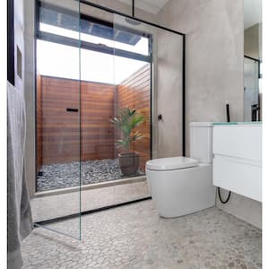 Pebble Marble Ash Grey 11-1/4 in x 11-1/4 in x 9.5mm Mesh-Mounted Mosaic Tile (9.61 sq. ft./case)