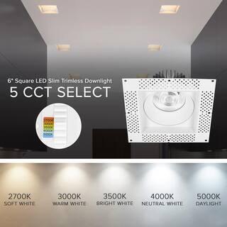 ASD Faretto LED Incasso 5 CCT 2700-5000K, 8W 643LM, CRI90, IP54, Senza Bordo, Con Scatola Di Giunzione
