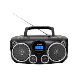 Stereo Boombox Plus Wireless Audio Streaming, MP3/CD, USB/SD - Black