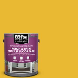1 gal. #OSHA-6 OSHA SAFETY YELLOW Textured Low-Lustre Enamel Interior/Exterior Porch and Patio Anti-Slip Floor Paint