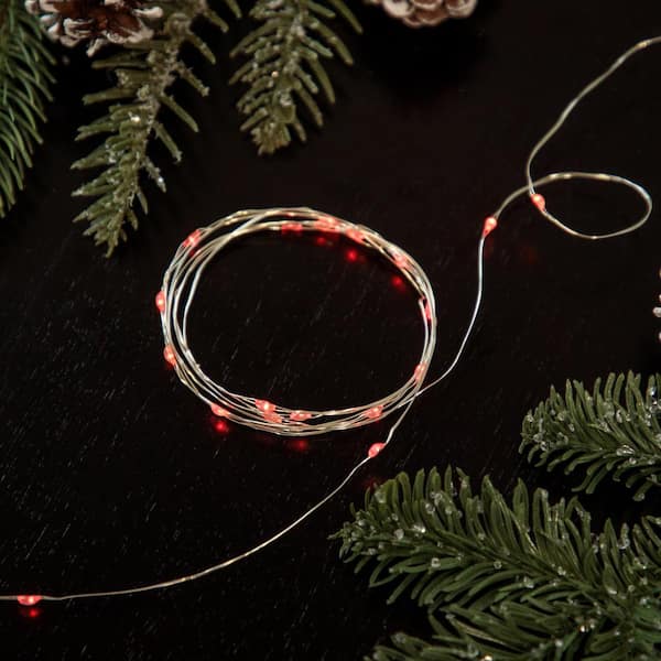 100 CT Red LED Micro Fairy Lights-20 ft. Copper Wire
