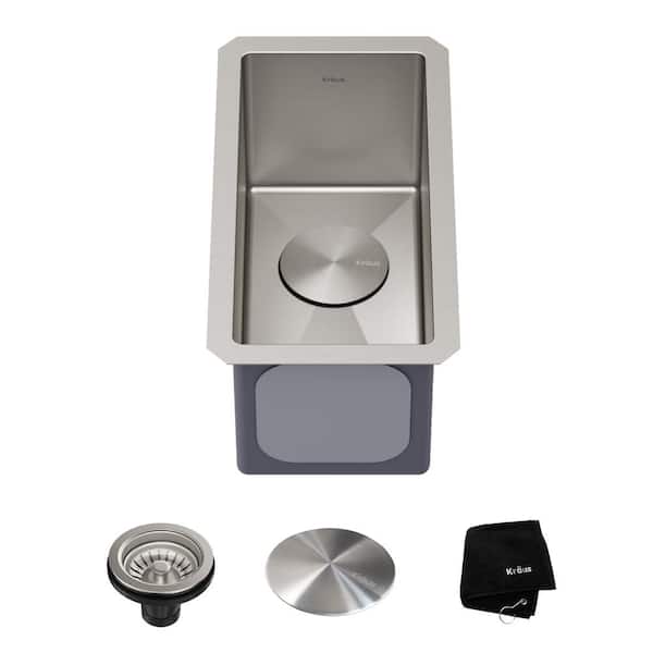 KRAUS Standart PRO 10 Undermount 16 Gauge Stainless Steel Single Bowl Bar Prep Kitchen Sink