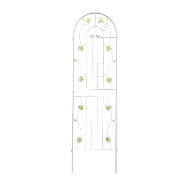 Unbranded 4-Piece Metal Garden Trellis 71 in. x 19.7 in. Rustproof Trellis for Climbing Plants Outdoor Flower Support Cream White