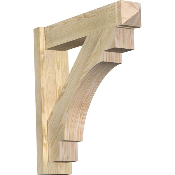 Ekena Millwork 6 in. x 26 in. x 26 in. Merced Arts and Crafts Rough Sawn Douglas Fir Outlooker