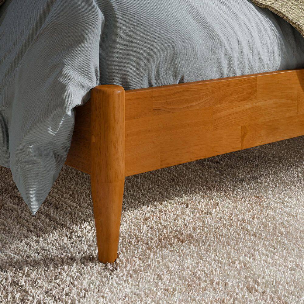 Quincy Light Toffee Full Wood Platform Bed with Slats